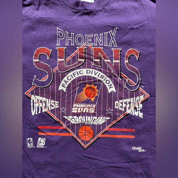 Vintage Phoenix Suns Shirt 90s XL Single Stitch CHALK LINE - Picture 3 of 8